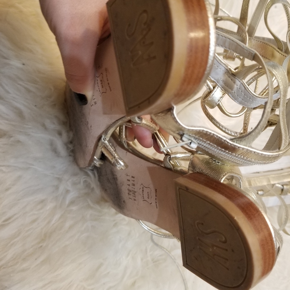 Stuart Weitzman Strappy Gladiator Sandalsgold - image 2